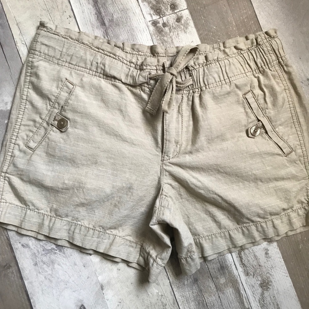 Loft Khaki Linen Shorts